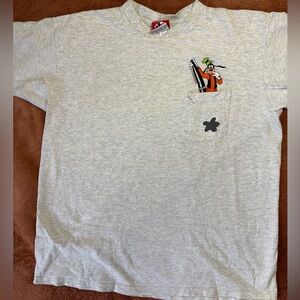 Mickey Inc Disney Goofy Pocket Tee Heather Gray Graphic Shirt